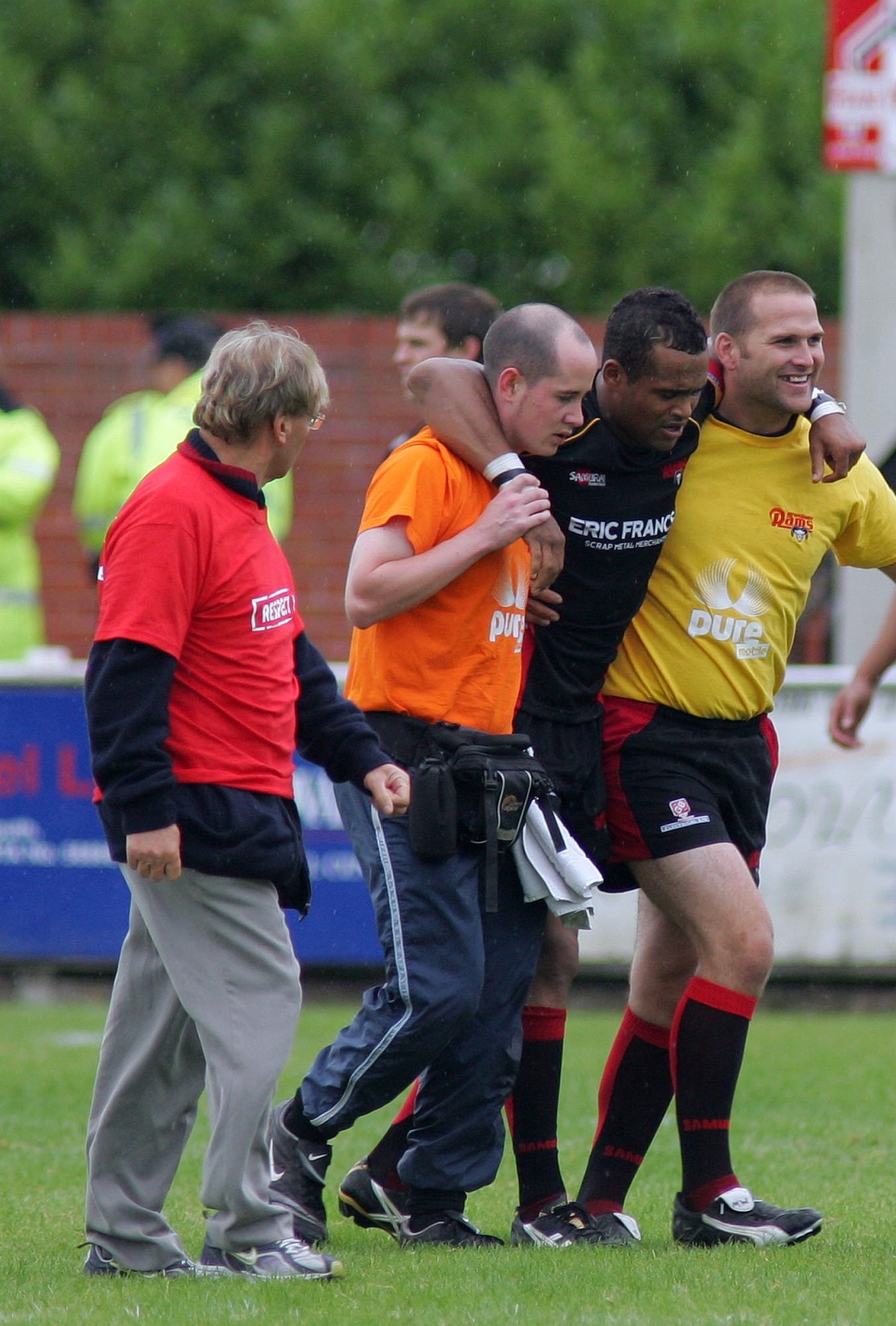 Blackpool v Dewsbury - Dewsbury Rams Austin Buchnan linjured after clash at Blackpool